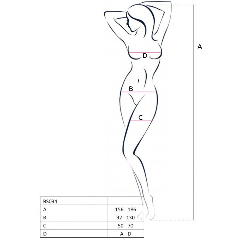 PASSION - FEMME BS034 BODYSTOCKING NOIR TAILLE UNIQUE PASSION WOMAN