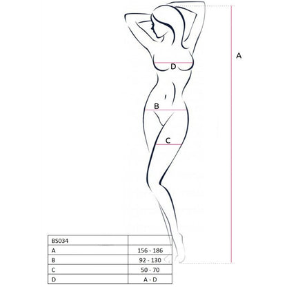PASSION - FEMME BS034 BODYSTOCKING BLANC TAILLE UNIQUE PASSION WOMAN