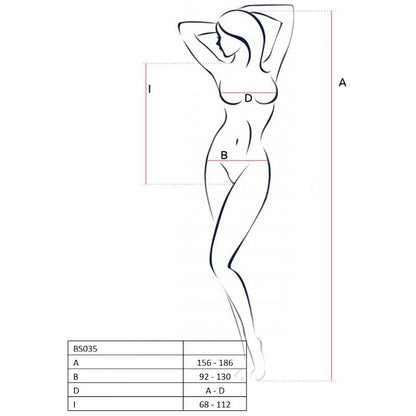 PASSION - FEMME BS035 BODYSTOCKING BLANC TAILLE UNIQUE PASSION WOMAN