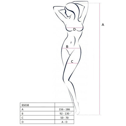 PASSION - FEMME BS038 BODYSTOCKING NOIR TAILLE UNIQUE PASSION WOMAN