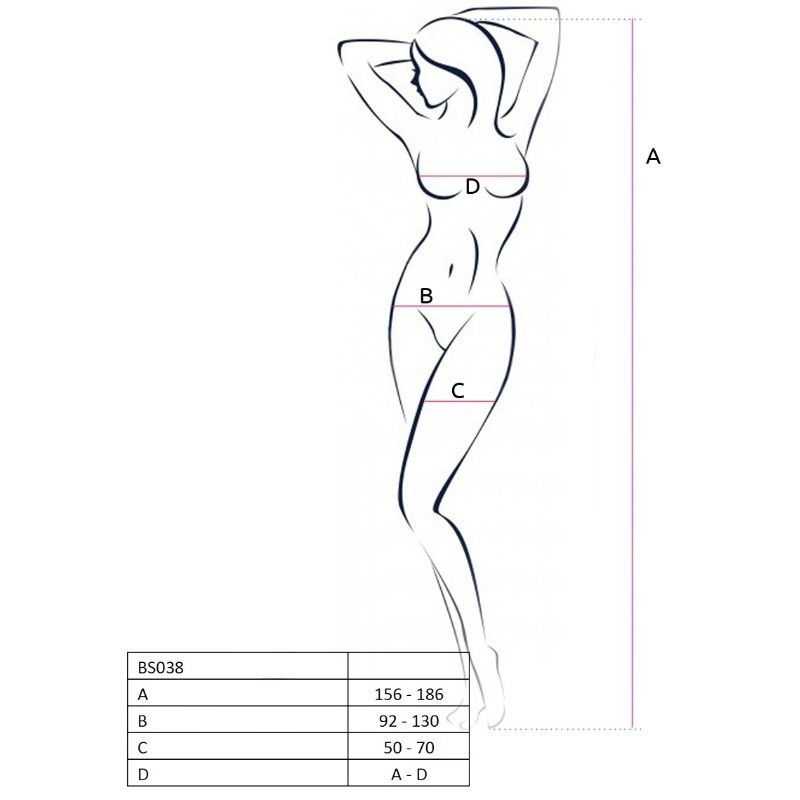 PASSION - FEMME BS038 BODYSTOCKING ROUGE TAILLE UNIQUE PASSION WOMAN