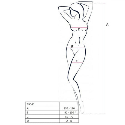 PASSION - FEMME BS045 BODYSTOCKING NOIR TAILLE UNIQUE PASSION WOMAN