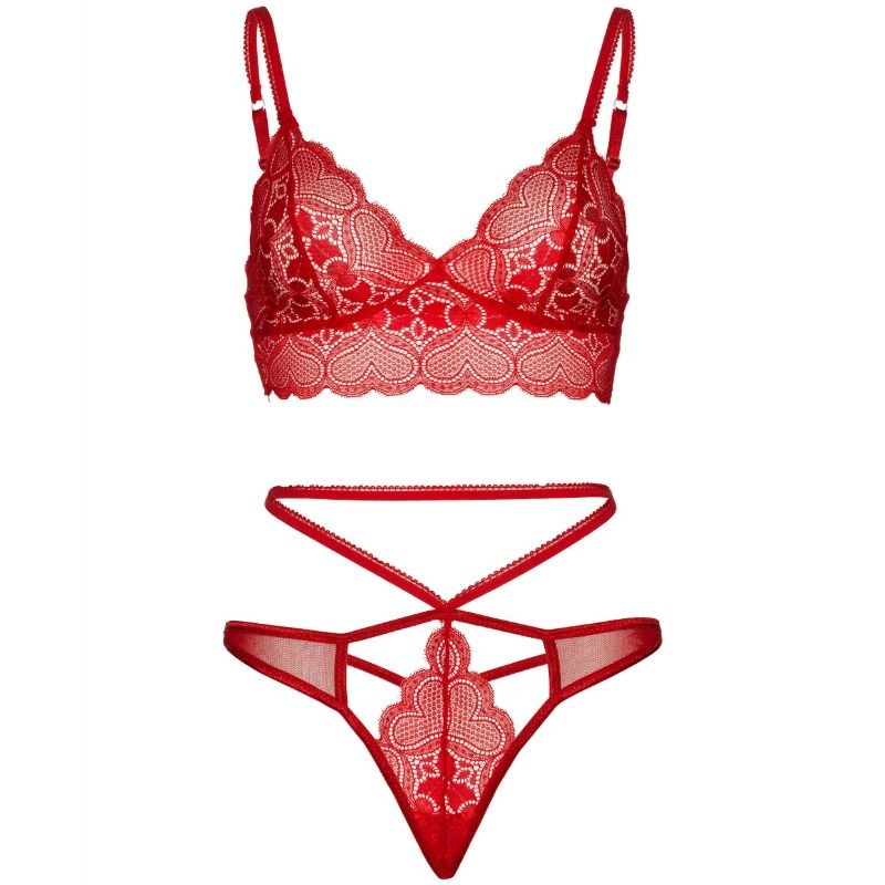 LEG AVENUE - ENSEMBLE 2 PIÈCES BRALETTE ET STRING DENTELLE M/L LEG AVENUE SETS