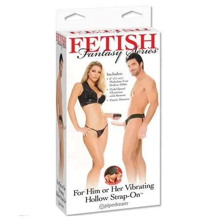 FETISH FANTASY SERIES - HARNAIS VIBRATEUR CREUX POUR LUI ET ELLE NATUREL 14CM FETISH FANTASY SERIES