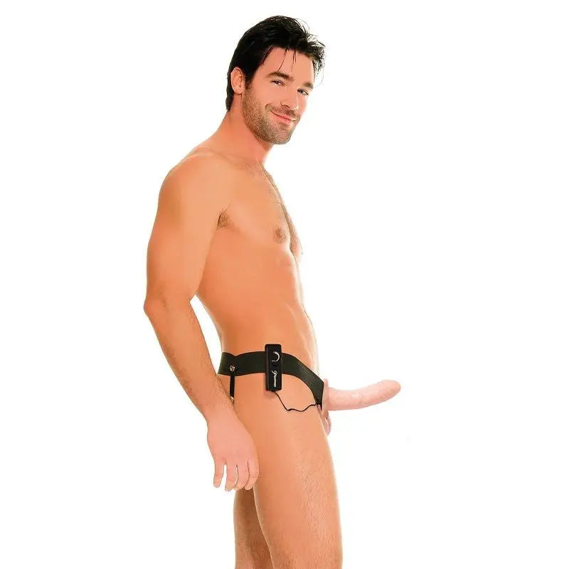FETISH FANTASY SERIES - HARNAIS VIBRATEUR CREUX POUR LUI ET ELLE NATUREL 14CM FETISH FANTASY SERIES