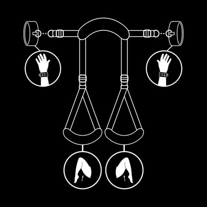 FETISH SUBMISSIVE - POSITION JAMBES OUVERTES AVEC MENOTTES DOUBLÉES EN NOPRÈNE FETISH SUBMISSIVE BONDAGE