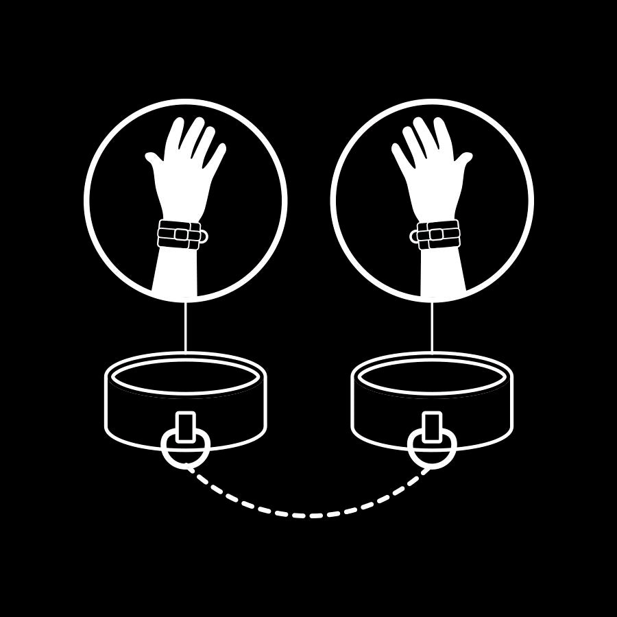 FETISH SUBMISSIVE - MENOTTES EN CUIR VÉGÉTALIEN AVEC DOUBLURE EN NOPRÈNE FETISH SUBMISSIVE BONDAGE