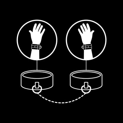 FETISH SUBMISSIVE - MENOTTES EN CUIR VÉGÉTALIEN AVEC DOUBLURE EN NOPRÈNE FETISH SUBMISSIVE BONDAGE