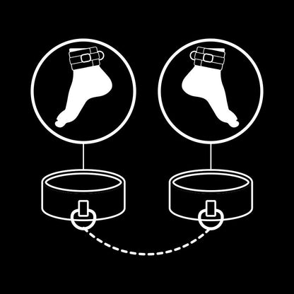 FETISH SUBMISSIVE - CHEVILLES EN CUIR VÉGÉTALIEN AVEC DOUBLURE EN NOPRÈNE FETISH SUBMISSIVE BONDAGE