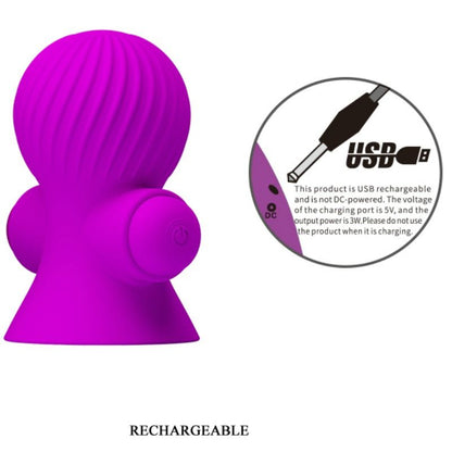 PRETTY LOVE - STIMULATEURS DE NIPPLE 12 MODES VIBRATION LILAS PRETTY LOVE SMART