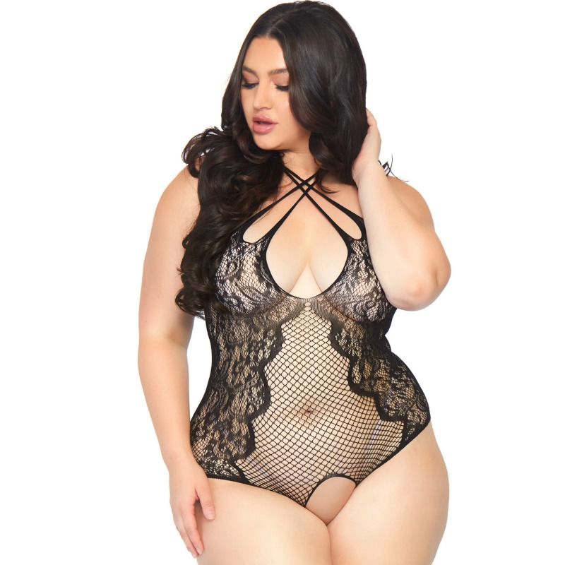 LEG AVENUE - TEDDY SANS CROTHLESS 1X-2X LEG AVENUE TEDDIES