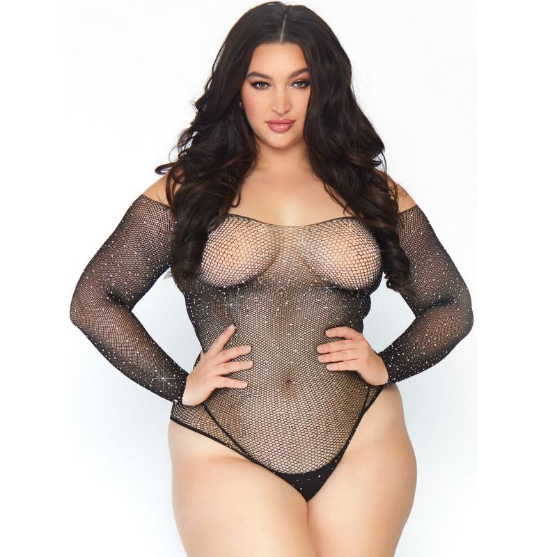 LEG AVENUE - BODYSTOCKING EN RÉSILLE CRISTALISÉE 1X-2X LEG AVENUE BODYSTOCKINGS