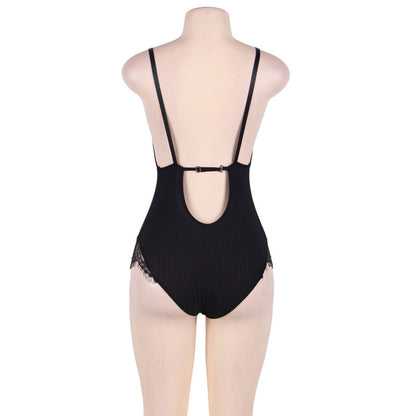 SUBBLIME - QUEEN PLUS TEDDY AVEC CLAIRS ET FRANGES NOIR SUBBLIME QUEEN PLUS SIZE