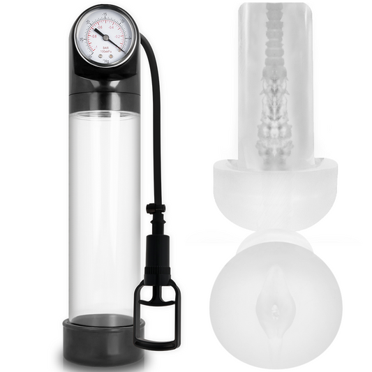 ACCRO À LA POMPE - RX9 TRANSPARENTE AVEC MASTURBATEUR PUMP ADDICTED