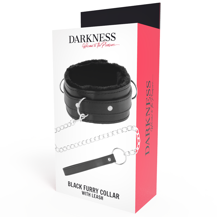 DARKNESS - COLLIER DE POSTURE CONFORTABLE AVEC CHAÎNE EN CUIR DARKNESS BONDAGE