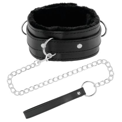 DARKNESS - COLLIER DE POSTURE CONFORTABLE AVEC CHAÎNE EN CUIR DARKNESS BONDAGE