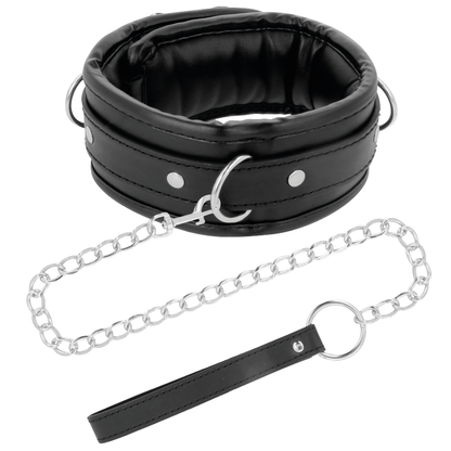 DARKNESS - COLLIER EN CUIR SOUPLE AVEC CHAÎNE DARKNESS BONDAGE