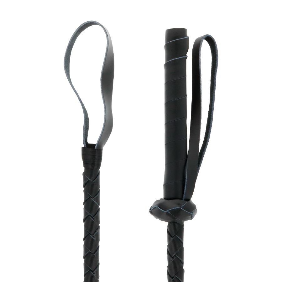 DARKNESS - FOUET BDSM FÉTICHISTE EN CUIR 60CM DARKNESS SENSATIONS