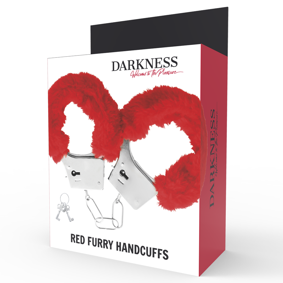 DARKNESS - MENOTTES EN MÉTAL DOUBLÉES ROUGES DARKNESS BONDAGE