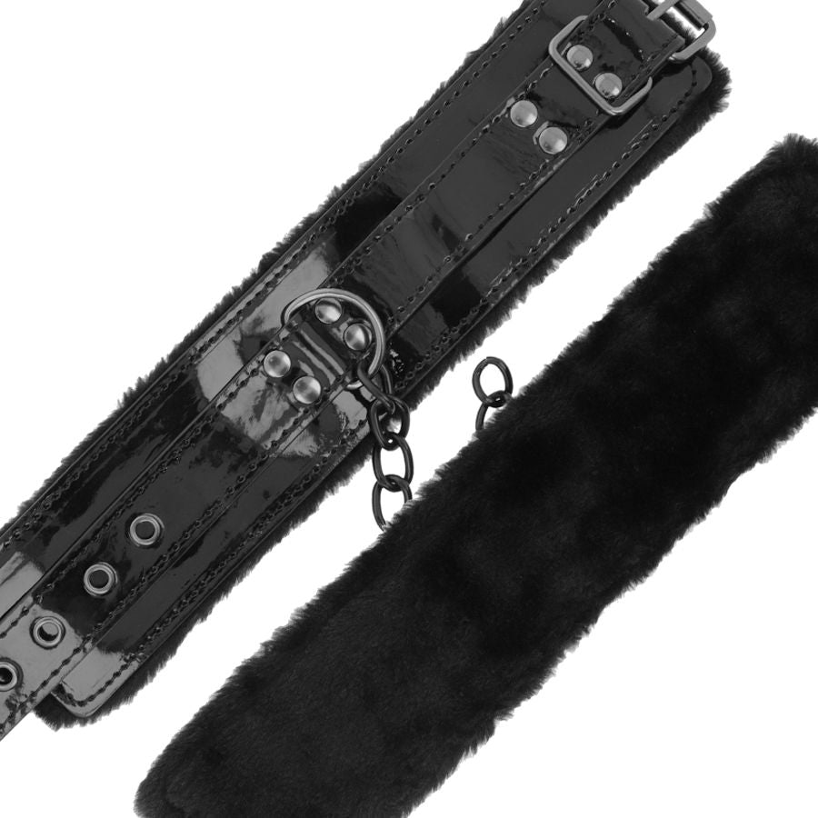 DARKNESS - MENOTTES AJUSTABLES EN CUIR NOIR AVEC CADENAS DARKNESS BONDAGE