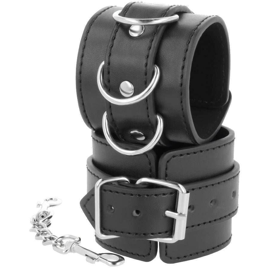DARKNESS - MENOTTES DE CHEVILLE AJUSTABLES EN CUIR NOIR DARKNESS BONDAGE