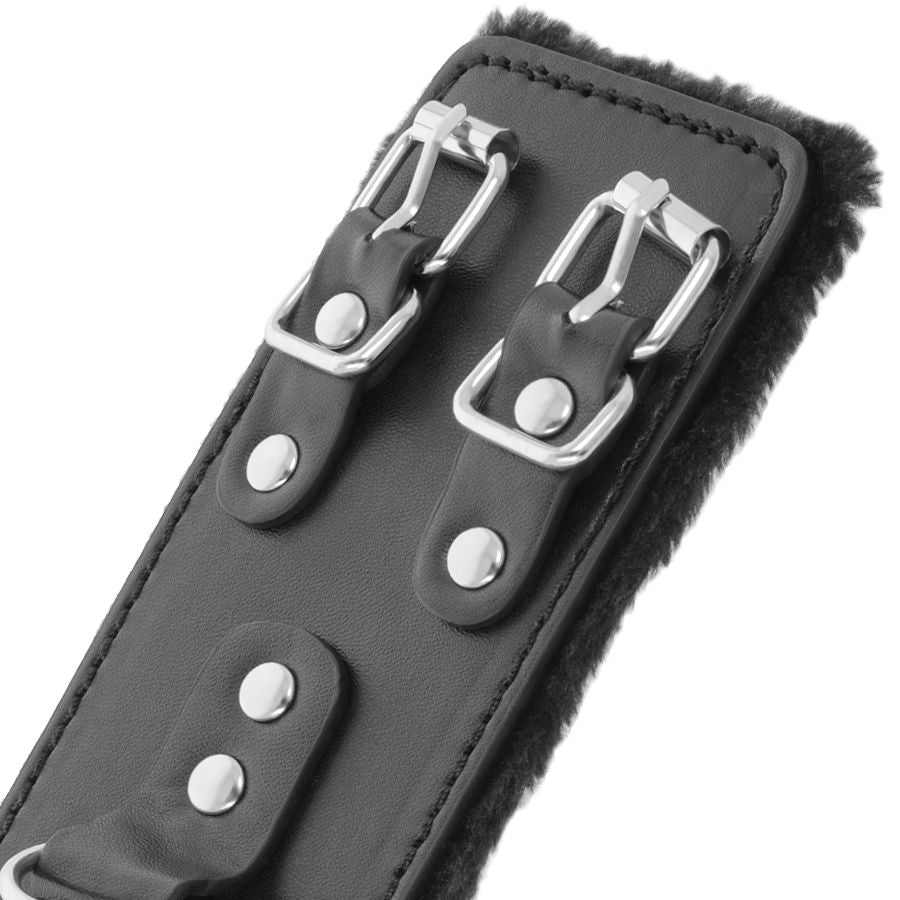 DARKNESS - MENOTTES AJUSTABLES EN CUIR NOIR AVEC DOUBLURE DARKNESS BONDAGE