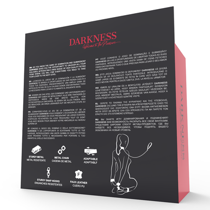 DARKNESS - MENOTTES ET COLLIER EN CUIR NOIR DARKNESS