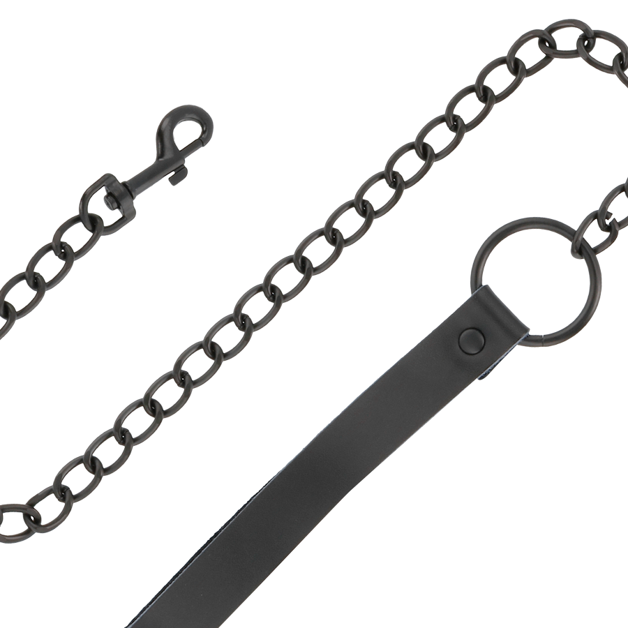 DARKNESS - MENOTTES ET COLLIER EN CUIR NOIR DARKNESS