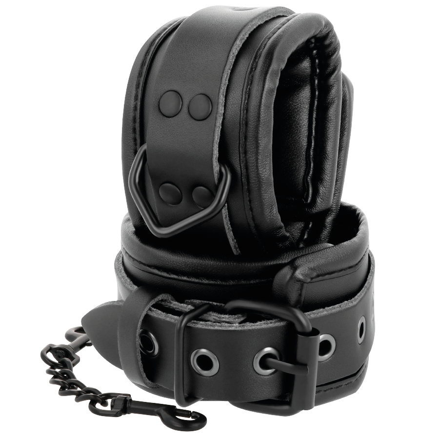 DARKNESS - MENOTTES ET COLLIER EN CUIR NOIR DARKNESS