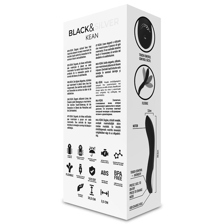 BLACK&SILVER - COMMANDE TACTILE DU VIBRATEUR KEAN BLACK&SILVER