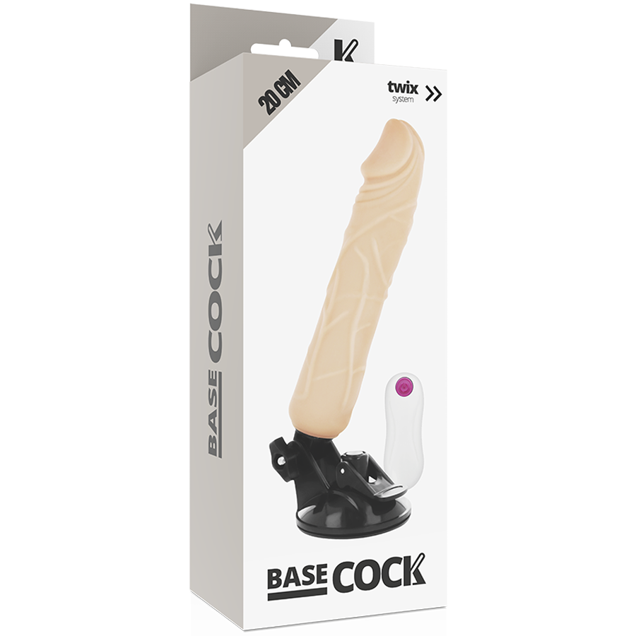 BASECOCK - VIBRATEUR RÉALISTE TÉLÉCOMMANDE NATUREL 20 CM -O- 4 CM BASECOCK
