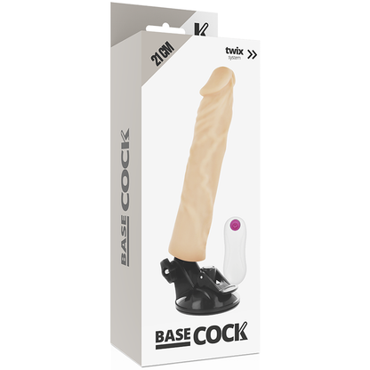 BASECOCK - VIBRATEUR RÉALISTE TÉLÉCOMMANDE NATUREL 21 CM -O- 4 CM BASECOCK