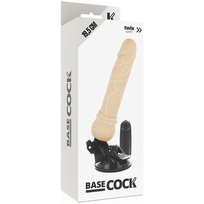 BASECOCK - VIBRATEUR RÉALISTE TÉLÉCOMMANDE NATUREL 19.5 CM -O- 4 CM BASECOCK