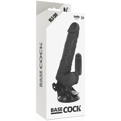 BASECOCK - VIBRATEUR RÉALISTE TÉLÉCOMMANDE NOIR 18.5 CM -O- 4CM BASECOCK