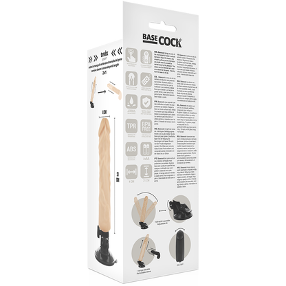 BASECOCK - VIBRATEUR RÉALISTE TÉLÉCOMMANDE NATUREL 21 CM -O- 4 CM BASECOCK