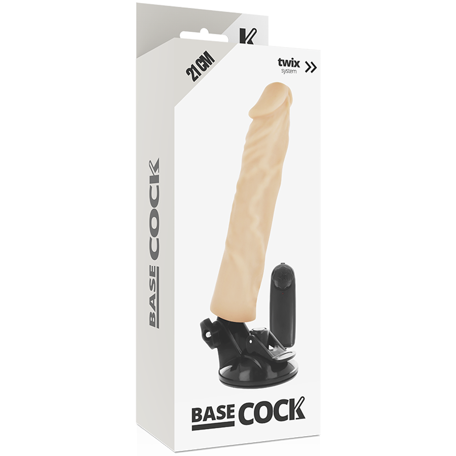 BASECOCK - VIBRATEUR RÉALISTE TÉLÉCOMMANDE NATUREL 21 CM -O- 4 CM BASECOCK