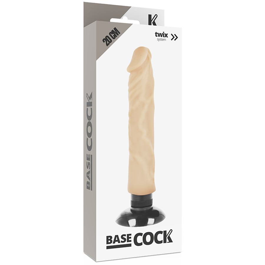 BASECOCK - VIBRATEUR RÉALISTE 2-1 NATUREL 20 CM -O- 4 CM BASECOCK
