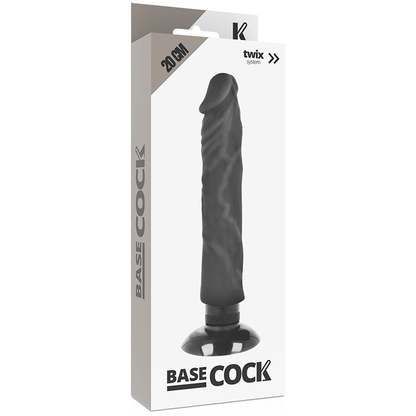 BASECOCK - VIBRATEUR RÉALISTE 2-1 NOIR 20 CM -O- 4 CM BASECOCK