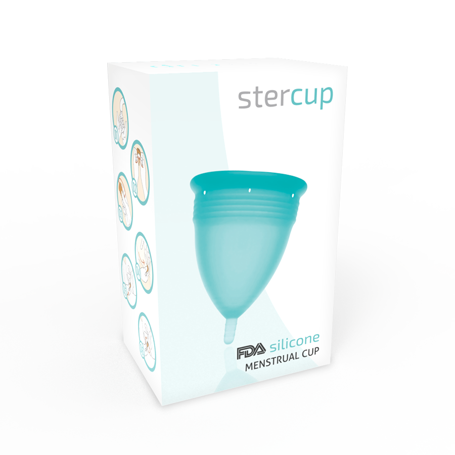 STERCUP - COUPE MENSTRUELLE EN SILICONE FDA AIGUE-MARINE - TAILLE L STERCUP