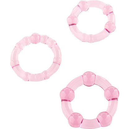 SEVEN CREATIONS - ENSEMBLE DE TROIS ANNEAUX PÉNIS ROSE SEVEN CREATIONS