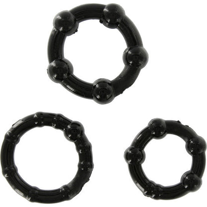 SEVEN CREATIONS - ENSEMBLE DE TROIS ANNEAUX PÉNIS NOIR SEVEN CREATIONS