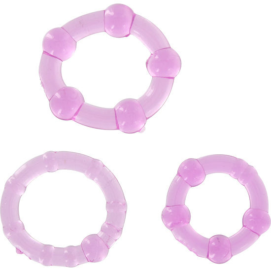 SEVEN CREATIONS - ENSEMBLE DE TROIS ANNEAUX PÉNIS LILAS SEVEN CREATIONS