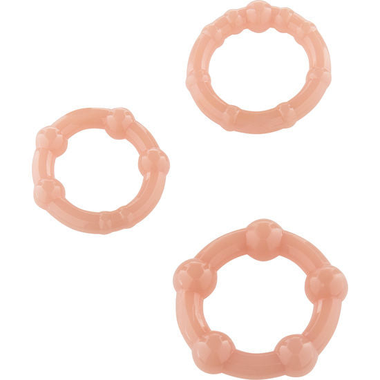 SEVEN CREATIONS - ENSEMBLE DE TROIS ANNEAUX PÉNIS EN PEAU SEVEN CREATIONS