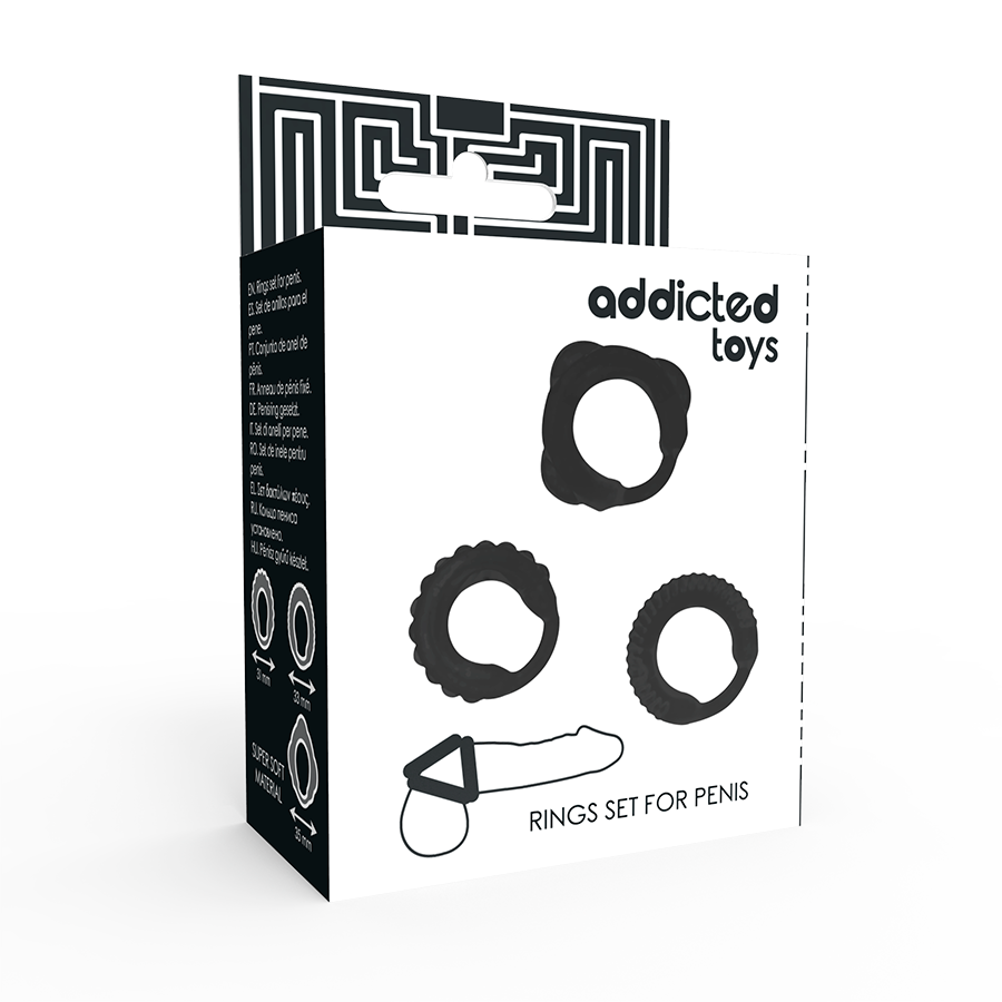 ADDICTED TOYS - ENSEMBLE C-RING NOIR ADDICTED TOYS