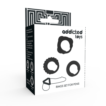 ADDICTED TOYS - ENSEMBLE C-RING NOIR ADDICTED TOYS