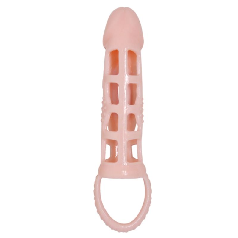 BAILE - COUVERTURE DEXTENSION DE PÉNIS AVEC VIBRATION ET SANGLE NATURELLE 13,5 CM BAILE FOR HIM