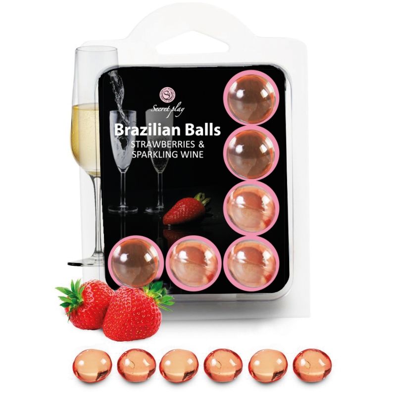 SECRETPLAY - SET 6 BOULES BRÉSILIENNES FRAISES AU CAVA SECRETPLAY COSMETIC