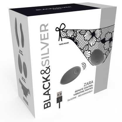 BLACK&SILVER - STIMULATEUR À TÉLÉCOMMANDE ZARA AVEC CULOTTE GRATUITE BLACK&SILVER