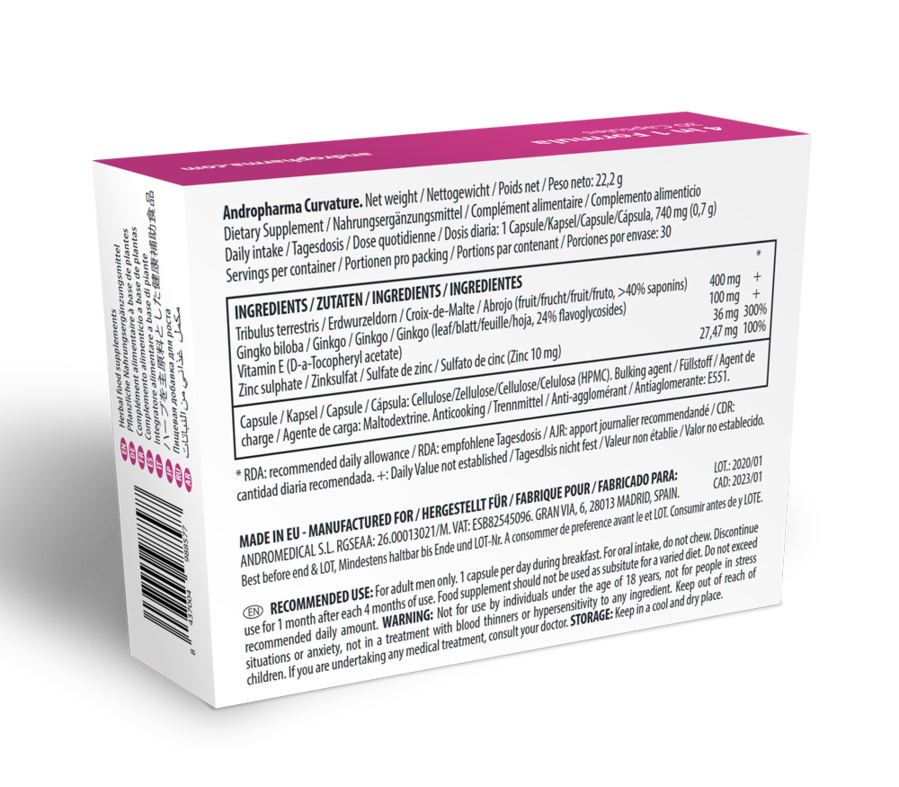 ANDROPHARMA - TRAITEMENT  COURBURE PEYRONIE ANDRO MEDICAL
