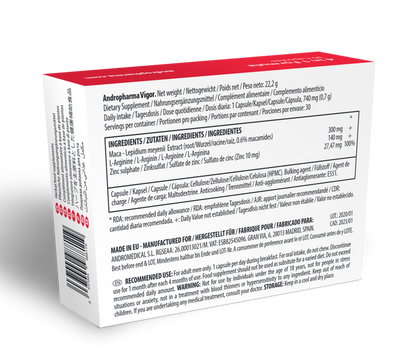 ANDROPHARMA VIGOR - SUPPLÉMENT AMÉLIORATION DE LA LIBIDO ANDRO MEDICAL